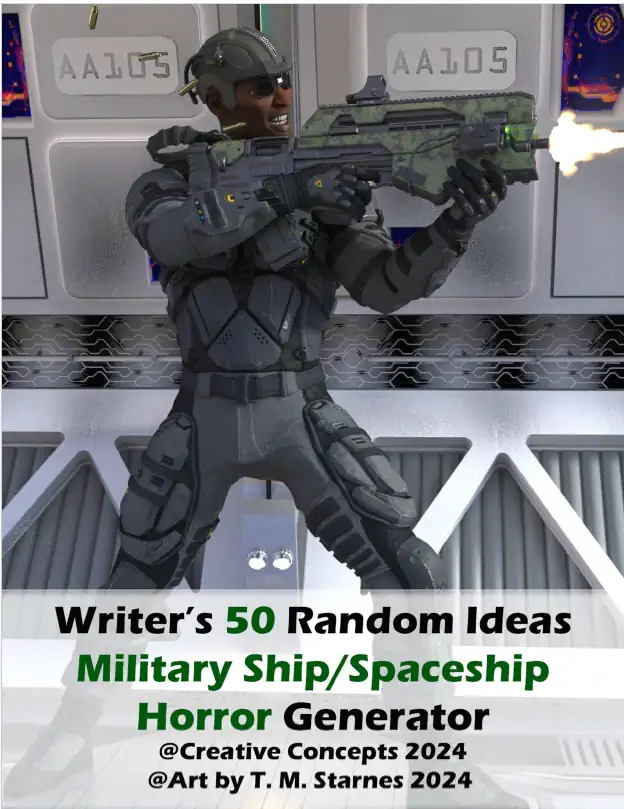 Cover of Writer’s 50 Random Ideas Military Ship/Spaceship Horror Generator