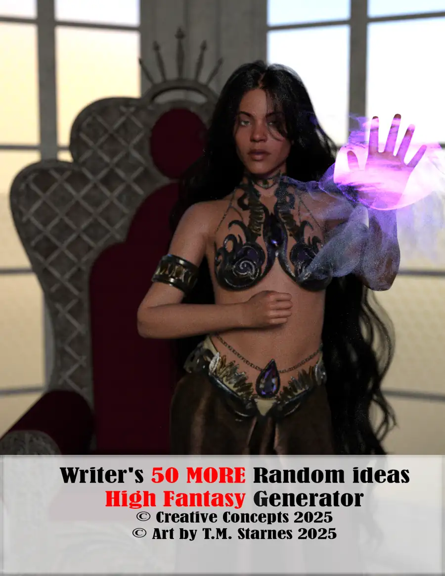 Cover of Writer’s 50 MORE Random Ideas High Fantasy Generator
