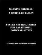 Warning Order #1: A Fistful of Tables