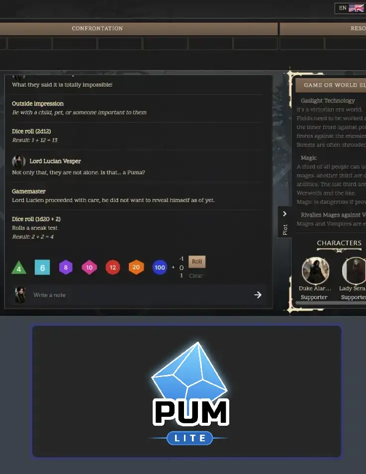 PUM Lite: Free Solo RPG App