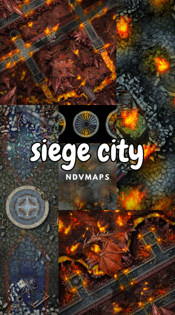 Siege City Maps Pack - bundle [PDF] - ndvmaps | War | Ruins | DriveThruRPG