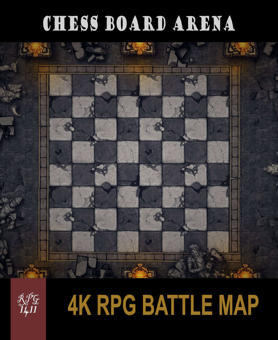 Chess Board Arena, RPG Battle Map - RPG 1411 | DriveThruRPG