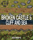 A4 20X30 Broken Castle & Cliff And Sea