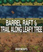 A4 20X30 Barrel Raft & Trail Along Leafy Tree