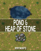 A4 20X30 Pond & Heap Of Stone