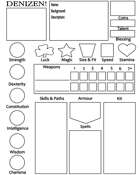 Denizen! Character Sheet