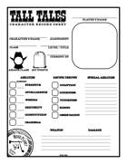 Tall Tales Wild West BX Compatible Character Record Sheet