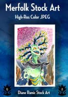 Antler Coral Crest Merfolk Stock Art