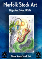 Angler Fish and Prawn Merfolk Stock Art