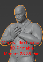 Marius - the bouncer. 3D Printable 28 - 35 mm miniature (.STL in Zip file)
