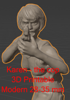 Karen - the cop. 3D Printable 28 - 35 mm miniature (.STL in Zip file)