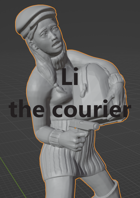 Li - the courier. 3D Printable 28 - 35 mm miniature (.STL in Zip file)