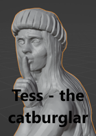 Tess - the catburglar. 3D Printable 28 - 35 mm miniature (.STL in Zip file)