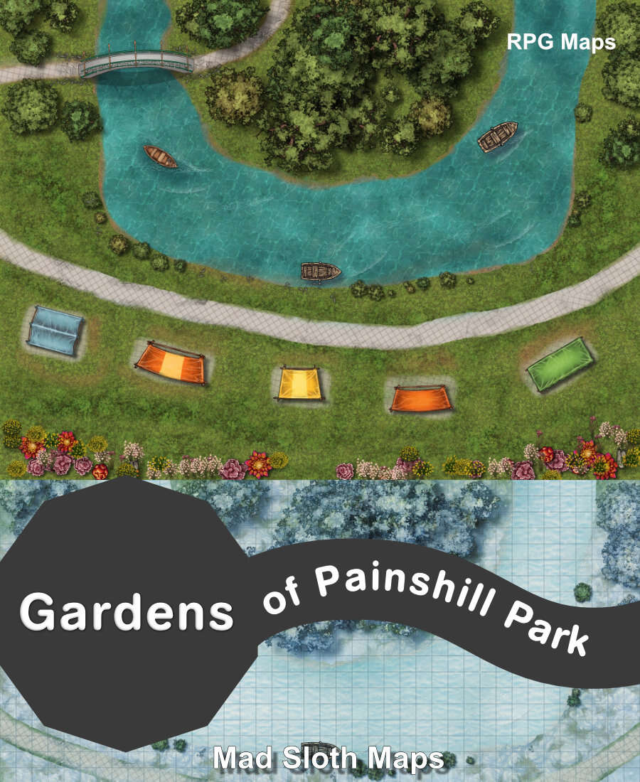 Gardens of Painshill Park Maps - Mad Sloth Maps | DriveThruRPG