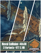 Naval Collision — 40x30 — 3 Variants