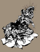 B&W Spot Illustration Stock Art: Giant Rats