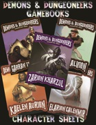 Demons & Dungeoneers! Character Sheets Bundle #12 [BUNDLE]