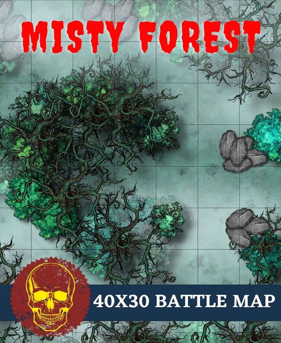 Misty Forest map: 40X30 BATTLE MAP (N0.10) - suwat | DriveThruRPG