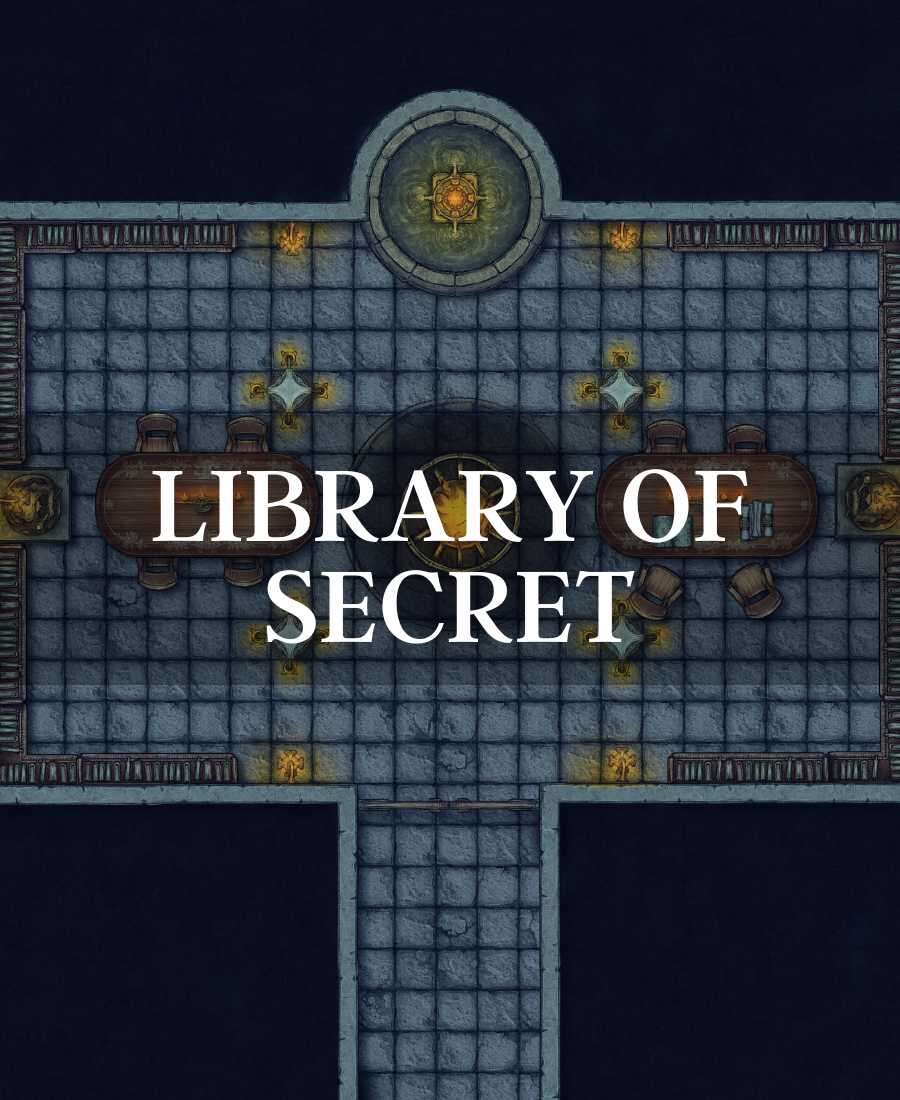 Library of secret RPG Encounter Battle Map - 30 x30 - Sesiana | DriveThruRPG