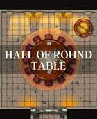 Hall of round table RPG Encounter Battle Map - 30x30