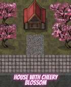 House with cherry blossom