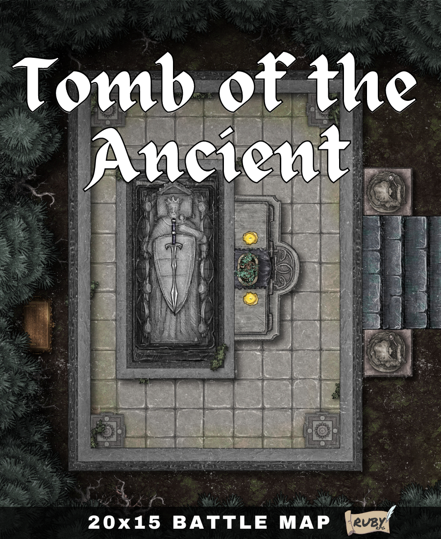 20x15 Battle Map - Tomb of the Ancient - RubyRPG | DriveThruRPG