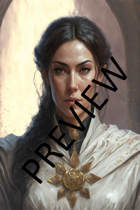 Character - Female Elven Priestess Portrait - Stock Art