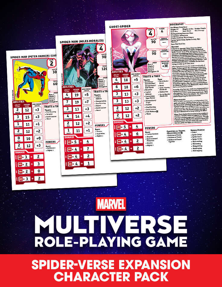 Spider-Verse Expansion Character Pack| Marvel Multiverse RPG