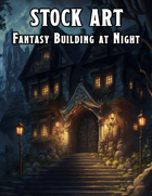 Cover full page - Fantasy Building at Night - RPG Stock Art