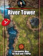 Tower by the River - Mysterious animated map pack with Foundry VTT support – JPG + Animated .webm