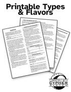 Printable Types & Flavors for Cypher System