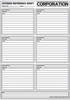 Corporation Division Reference Sheet