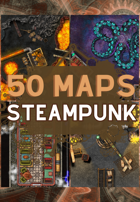 50 STEAMPUNK MAPS - PNG & VTT PACK