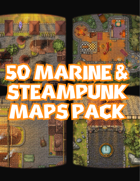 50 STEAMPUNK MAPS VOL 3 - PNG & VTT PACK