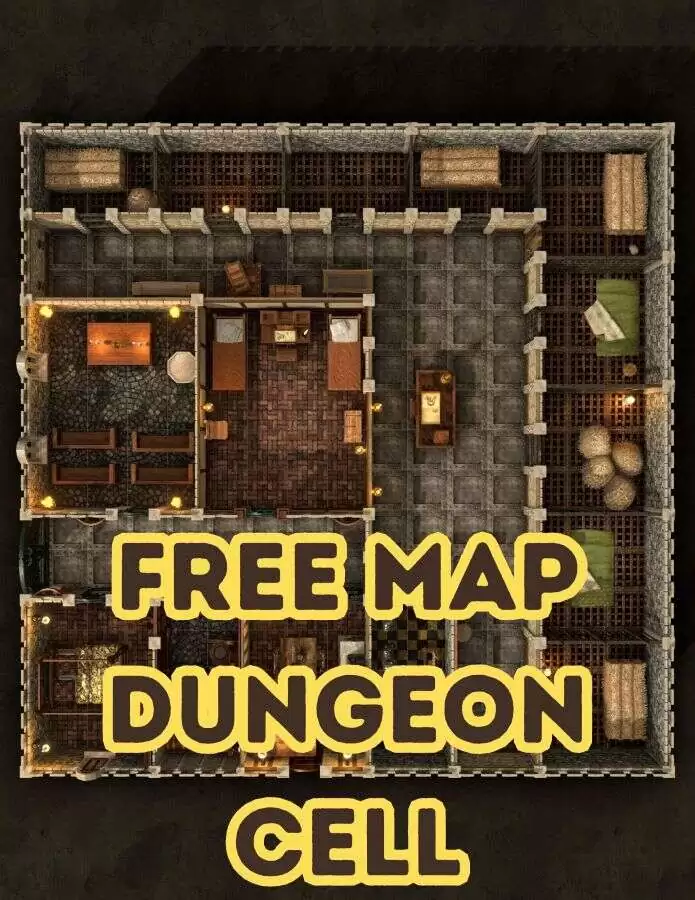 FREE MAP - DUNGEON CELL - PlanarInk Editions | DriveThruRPG