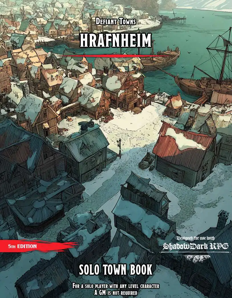 Defiant Towns 1 - Hrafnheim (Solo 5e or Shadowdark)