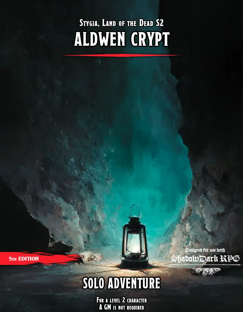 Cover of Stygia S2 - Aldwen Crypt (Solo 5e or Shadowdark adventure)