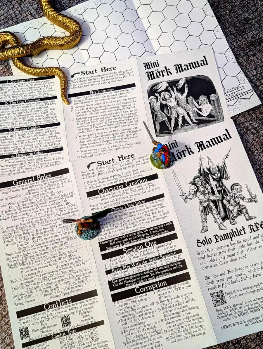 Mini Mörk Manual, Solo Mork Borg in a Pamphlet