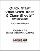 Quick Start Character Race & Class Sheets: BtB