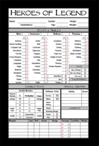 Heroes of Legend Form Fillable Character Sheet