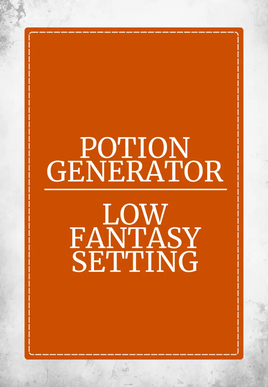 Portada de Potion Generator Low Fantasy Setting