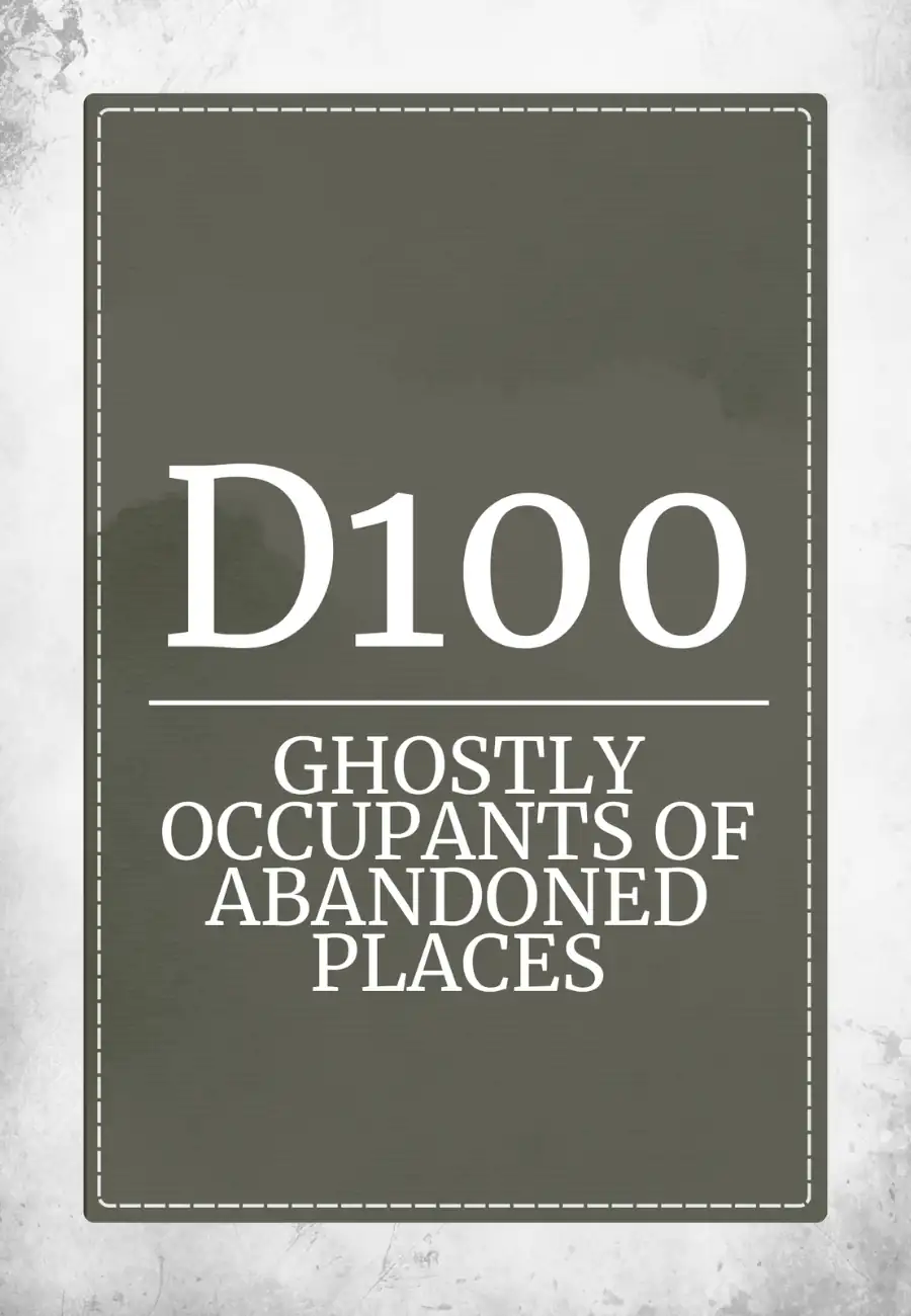 D100 Ghostly Occupants of Abandoned Places