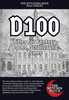D100 Titles for Fantasy Books, Scrolls and Tomes