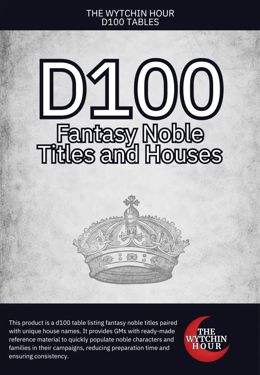 Cover of D100 Fantasy Noble Titles and Houses