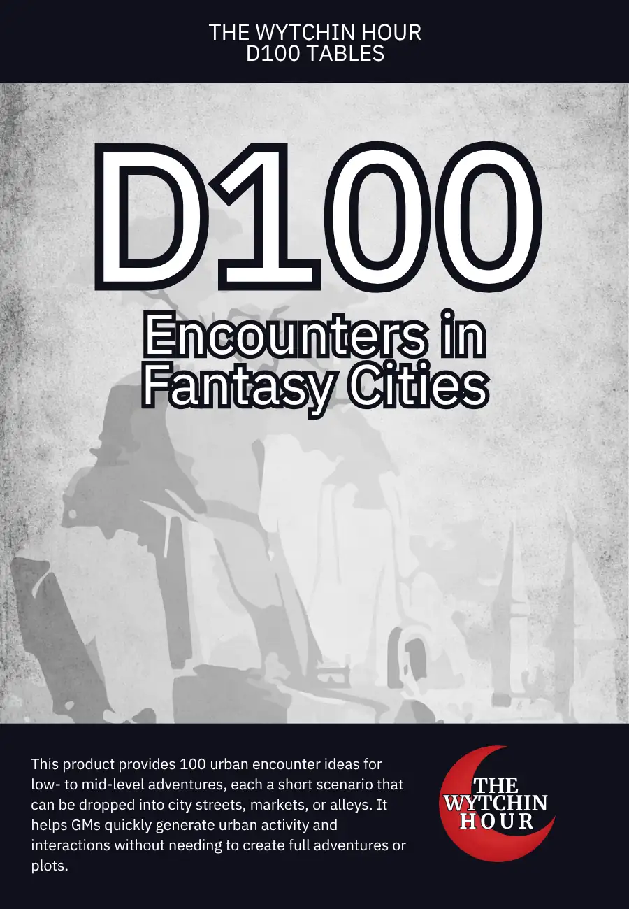 D100 Encounters in Fantasy Cities