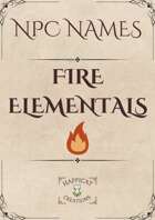 Fire Elemental NPC Name and Image Collection