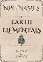 Earth Elemental NPC Name and Image Collection