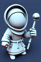 SciFi Priest Miniature (STL File)
