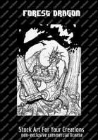 Forest Dragon Black and White Clip Art