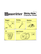 Sticky Note Character Sheet